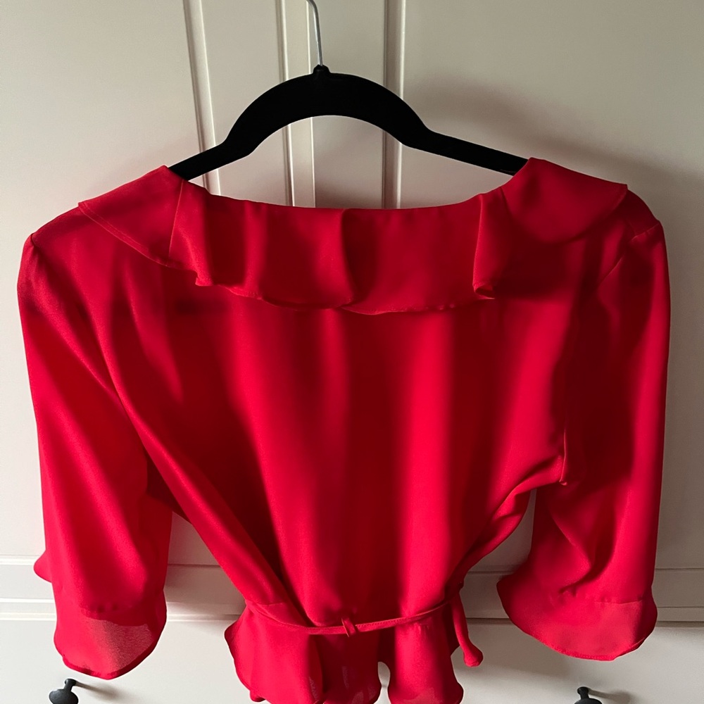 Topshop Scarlet Ruffle Blouse - Picture 5 of 5
